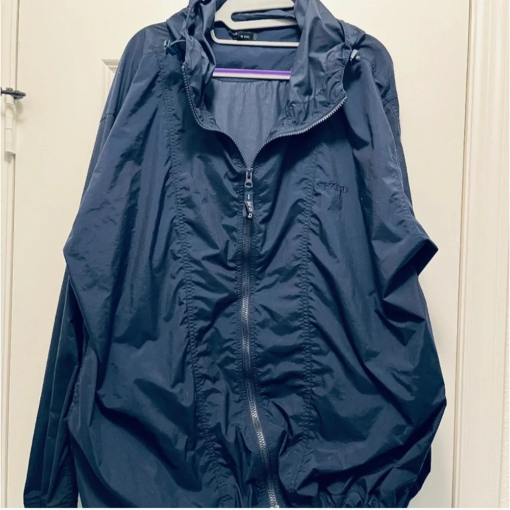 IZOD Windbreaker Men's Large Navy Blue Lightweight Coat - The Packable Jacket